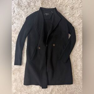 Kenneth Cole Black Wool Blend Overcoat